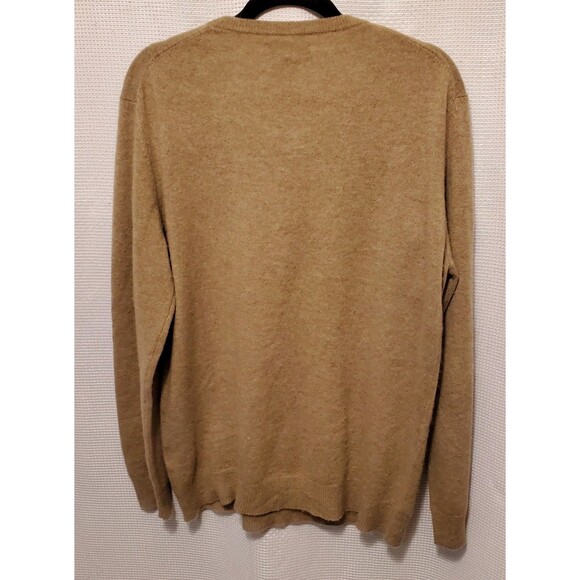 Men's 100% CASHMERE V-Neck Pullover Sweater ~ Large ~ Club Room Luxury ~ Tan - Picture 2 of 6